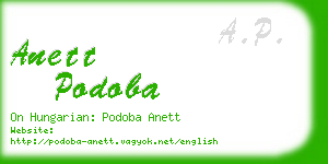 anett podoba business card